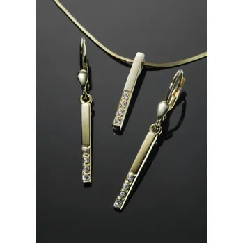 Souprava šperků Souprava náušnic a přívěšku ze žlutého zlata se zirkony 459.90+369.90