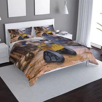 Povlečení Saténové povlečení Wall-E robot Město - Sablio - 140x220 / 90x70