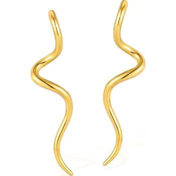 Náušnice Puzetové náušnice z chirurgické oceli Spirály Zlaté
