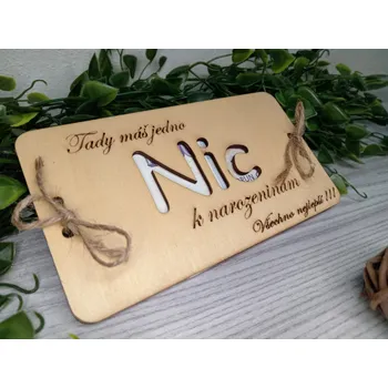 Obálka Dřevěná obálka nic k narozeninám
