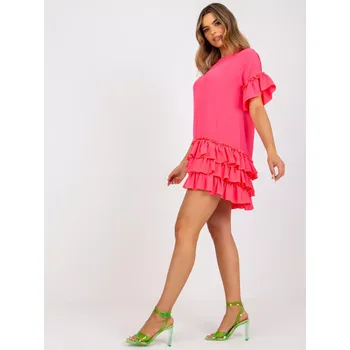 Dámské šaty Šaty CHA SK 1422.19 fluo růžová S/M