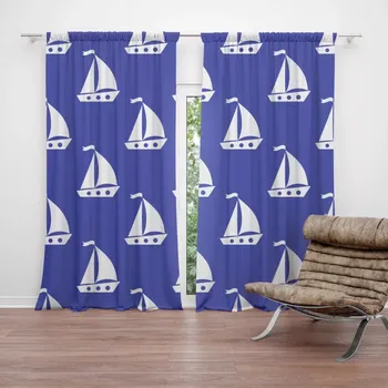 Závěs Sablio Závěsy Bílé lodě: 2 ks - 140x250 cm - Sablio