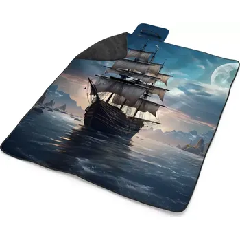 deka Sablio Plážová deka Plachetnice mezi skalami: 200x140 cm