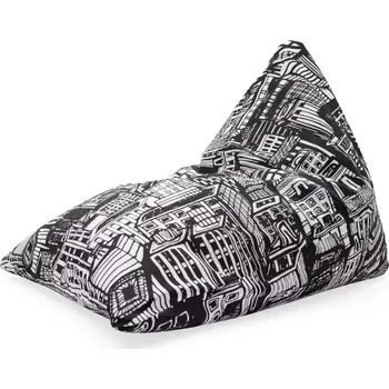 Sedací pytel Sablio Sedací vak Triangl Kreslené mrakodrapy: 120 x 100 x 100 cm - Sablio