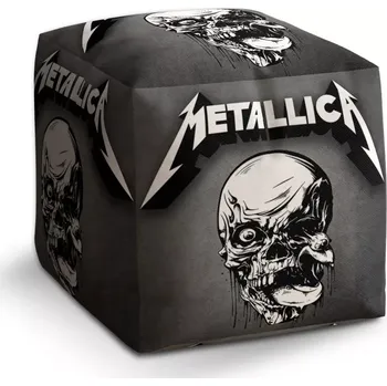 Taburet Sablio Taburet Cube METALLICA Lebka Šedá: 40x40x40 cm