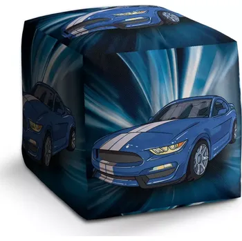 Taburet Sablio Taburet Cube Mustang Modré pozadí: 40x40x40 cm