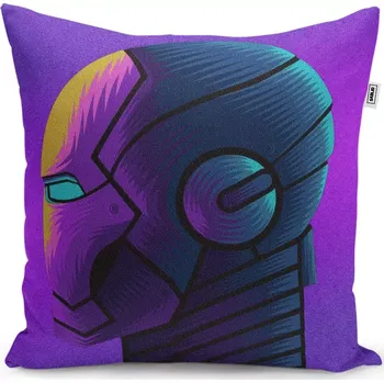 Dekorativní polštářek Dekorační polštář Iron Man Helma na fialové - Sablio - 40x40 cm