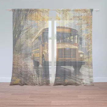Záclona Sablio Záclony Žlutý školní autobus: 2ks 150x250cm