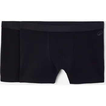 Pánské spodní prádlo DECATHLON Pánské boxerky bavlněné sada 2 ks 2XL ČERNÁ