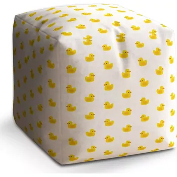 Taburet Sablio Taburet Kostka Žluté kačenky: 40x40x40 cm - Sablio