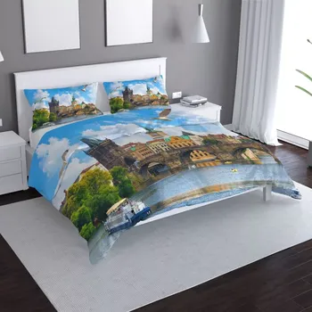 Povlečení Saténové povlečení Praha Karlův most 2 - Sablio - 140x220 / 90x70