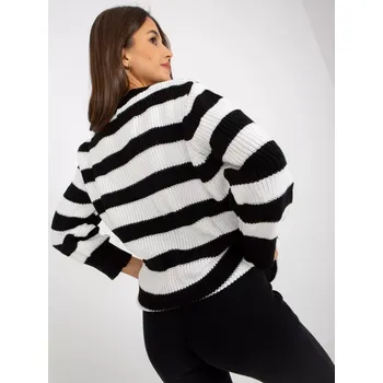 Dámský svetr Dámský svetr LC SW 8030 bílý a černý jedna velikost