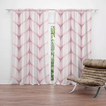 Závěs Sablio Závěsy Bledě růžové pletení: 2 ks - 140x250 cm - Sablio