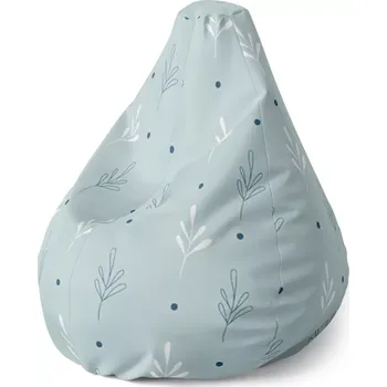 Sedací pytel Sedací vak Pear Modré a bílé lístky - Sablio - 70 x 95 x 15 cm