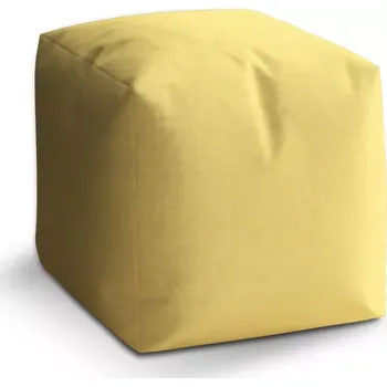 Taburet Sablio Taburet Kostka Světle žlutá: 40x40x40 cm - Sablio