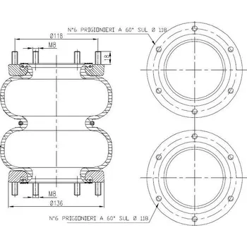 Vlnovec, vzduchové odpružení PN. T279/B Austeras se svorníky Gart