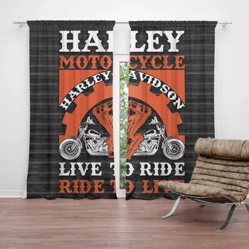 Závěs Sablio Závěsy Harley-Davidson Live to ride, ride to live: 2ks 140x250cm