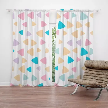 Závěs Sablio Závěsy Barevné trojúhelníčky: 2 ks - 140x250 cm - Sablio