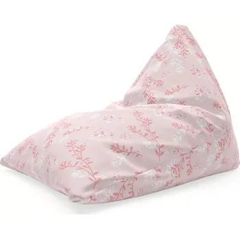 Sedací pytel Sablio Sedací vak Triangl Růžové rostliny: 120 x 100 x 100 cm - Sablio