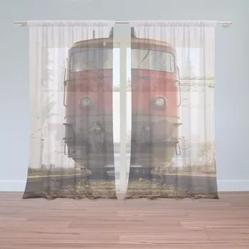 Záclona Sablio Záclony Červený vlak na kolejích: 2ks 150x250cm