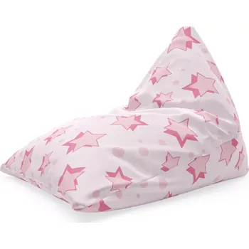 Sedací pytel Sablio Sedací vak Triangl Růžové hvězdy: 120 x 100 x 100 cm - Sablio