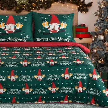 Povlečení Vánoční povlečení 160x200 cm mikrovláknové, zelené a červené