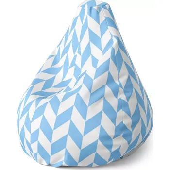 Sedací pytel Sedací vak Pear Modrobílé kosodélníky - Sablio - 70 x 95 x 15 cm