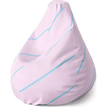 Sedací pytel Sedací vak Pear Modré pruhy na růžové - Sablio - 70 x 95 x 15 cm