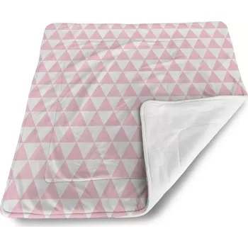 Dětská deka Sablio Dětská deka pro miminko Růžové a bílé trojúhelníky - 80x100 cm