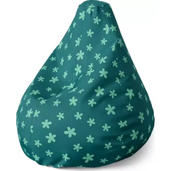 Sedací pytel Sedací vak Pear Zelené hvězdy - Sablio - 70 x 95 x 15 cm