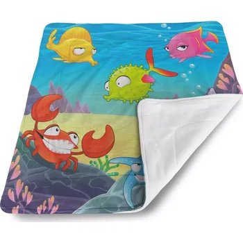 Dětská deka Sablio Dětská deka pro miminko Podmořský svět 2 - 80x100 cm
