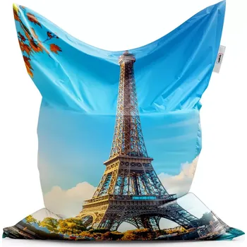 Sedací pytel Sedací vak Classic Paříž Eifellova věž Flowers - Sablio - 200x140 cm