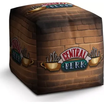 Taburet Sablio Taburet Cube Seriál přátelé CENTRAL PERK Cihly: 40x40x40 cm