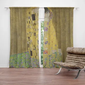 Závěs Sablio Závěsy Polibek - Gustav Klimt: 2ks 140x250cm