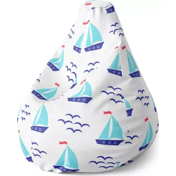 Sedací pytel Sedací vak Pear Modré lodičky - Sablio - 70 x 95 x 15 cm