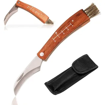 Multifunkční nůž Zahnutý houbařský nůž se štětcem a pouzdrem - doprava zdarma od 1499 Kč