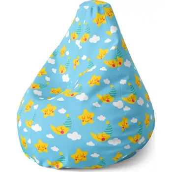 Sedací pytel Sedací vak Pear Hvězdy a měsíce - Sablio - 140 x 100 x 25 cm
