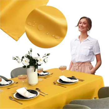 ubrus Ubrus Odolný proti Skvrnám na Stůl Hladký Univerzální 130x180 SURBO Hořčicový