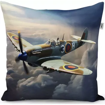 Dekorativní polštářek Dekorační polštář Stíhačka Spitfire - Sablio - 40x40 cm