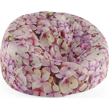 Sedací pytel Sablio Sedací vak Cocoon Růžové květy - 115 x 75 cm x 45 cm - Sablio
