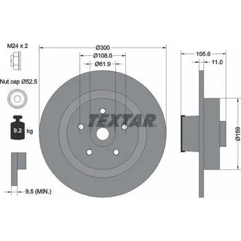 Brzdový kotouč Brzdový kotouč TEXTAR 92252903