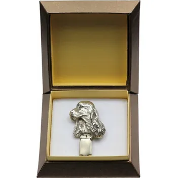 Brož Anglický kokršpaněl brož s klipem v ozdobné krabičce, výstava psů