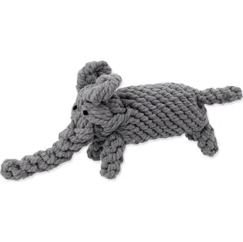 Hračka pro psa Provazy a kolečka pro psa Dog Fantasy HRAČKA PŘETAHOVADLO PRO PSA KOUSÁTKO ŠŇŮRA BAVLNA SLON SILNÝ VELKÝ 23 CM