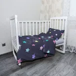 Sablio Mikroplyšové povlečení do dětské postýlky Hvězdy na modré - 100x135 / 40x60