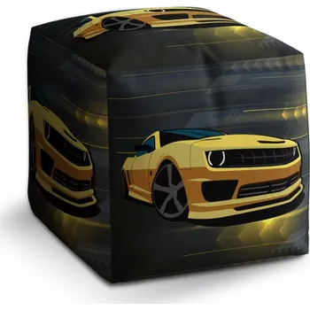 Taburet Sablio Taburet Cube Chevrolet Camaro Pruhy: 40x40x40 cm