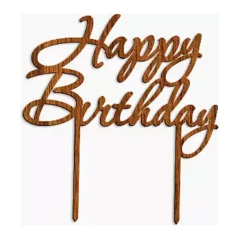 Dortová svíčka Dřevěný dortový zápich HAPPY BIRTHDAY 2ks