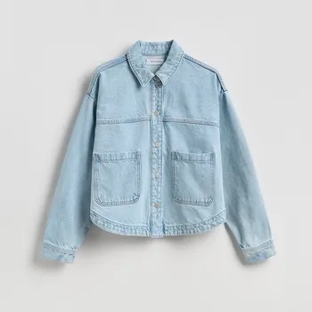 Dámský kabát Reserved - Džínová bunda - modrá - 144IL-50J - 144IL-50J-S