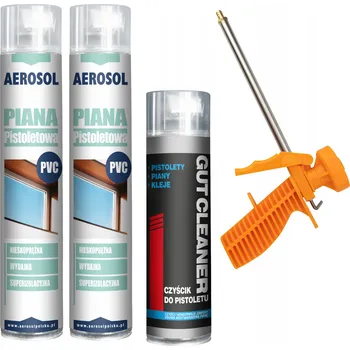 Montážní pěna MONTÁŽNÍ PĚNA NA OKNA A DVEŘE 2x PISTOLOVÁ PĚNA + ČISTIČ + PISTOLE
