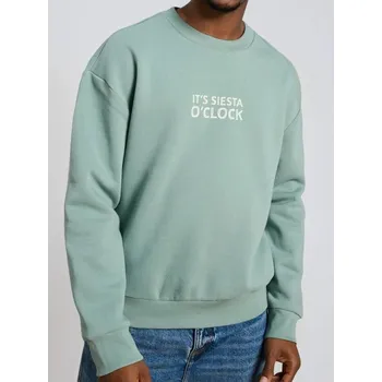 Pánské oblečení Sinsay - Mikina s kulatým výstřihem s potiskem - mentolová - 471HL-65X - 471HL-65X-M
