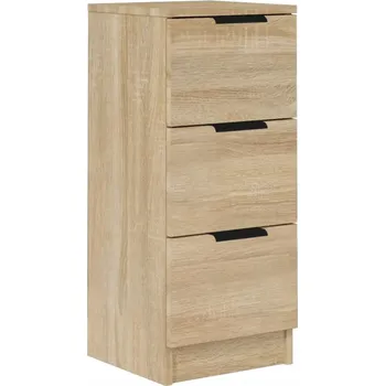 Komoda Multifunkční skříňka se 3 zásuvkami, Dub Sonoma, 30x30x70 cm